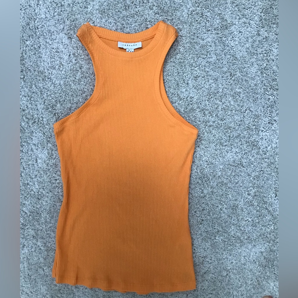 Topshop Orange Racerback Tank Top. Size S